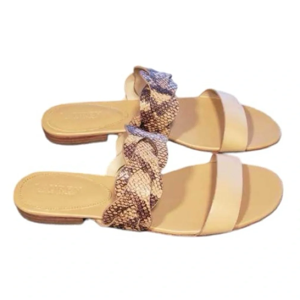 Ralph Lauren Tan and Snake Pattern Sandals - Picture 1 of 7
